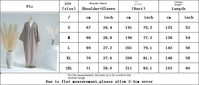 Plus Size Elegant Dubai Cardigan Robe for Women