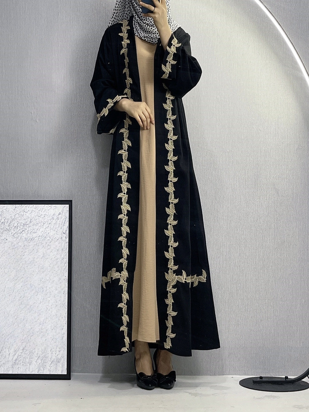 Embroidered Lace Long Dress Robe For Women