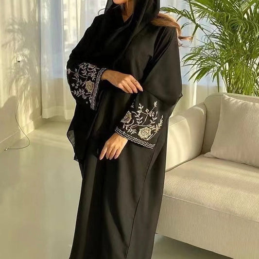 Embroidered Loose Cardigan Robe Dubai Style
