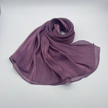 Shiny Satin Fashion Scarf Elegant Malay Style