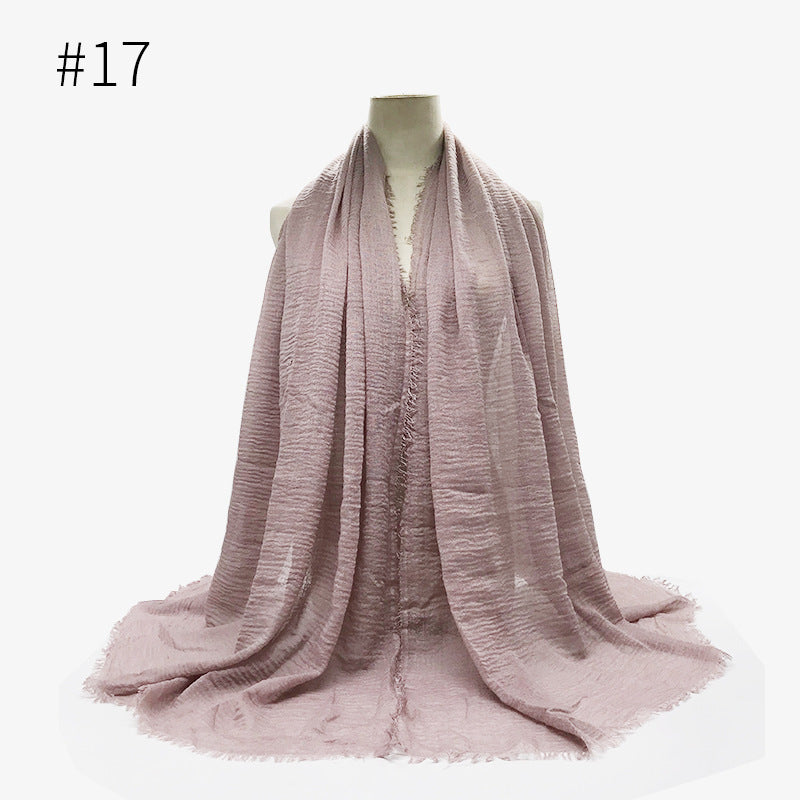 Bubble Plain Soft Cotton Scarf Wrap For Women