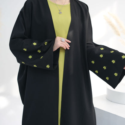 Clover Embroidered Elegant Cardigan Dress