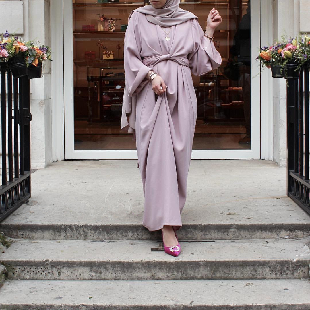 Two-Piece Tie Robe Set in Dubai Modest Wear