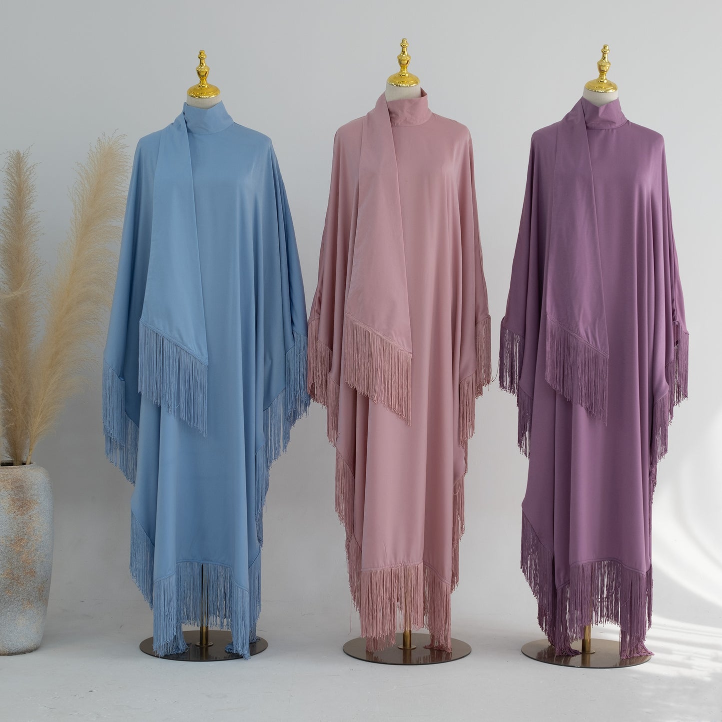 Dubai Tassel Bat Sleeve Elegant Robe Dress Women