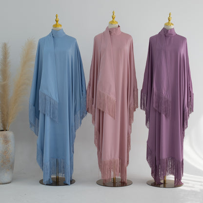 Dubai Tassel Bat Sleeve Elegant Robe Dress Women