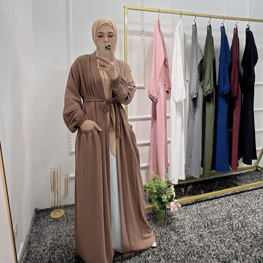 Lace-Up Cardigan Summer Elegant Dubai Dress