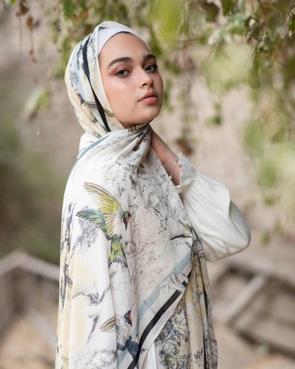 Satin Printed Head Wrap Scarf Elegant Shawl