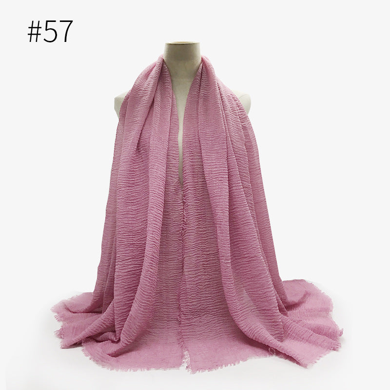 Bubble Plain Soft Cotton Scarf Wrap For Women