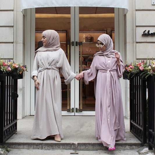 Two-Piece Tie Robe Set in Dubai Modest Wear