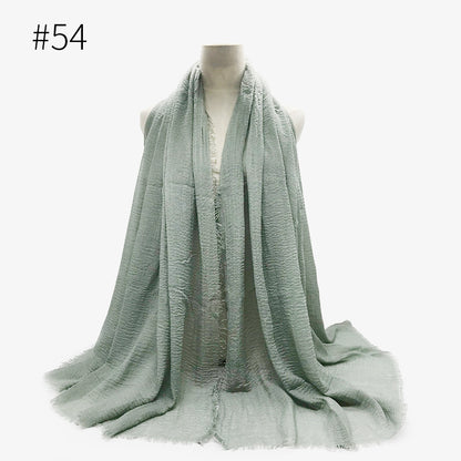 Bubble Plain Soft Cotton Scarf Wrap For Women