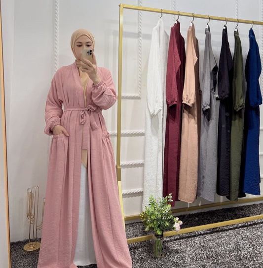 Summer Elegant Lace-Up Cardigan Dress Dubai