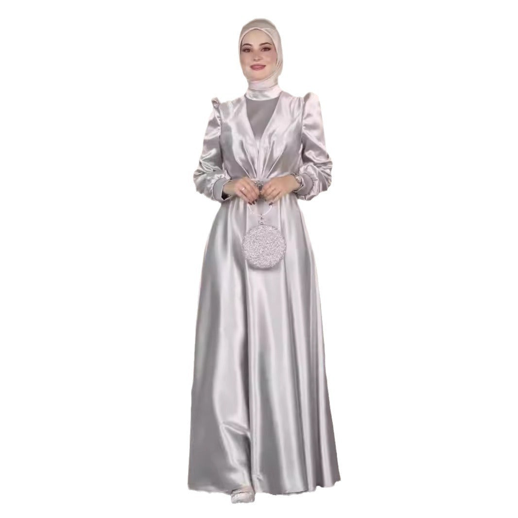 Graceful Satin Long Dress for Elegant Women