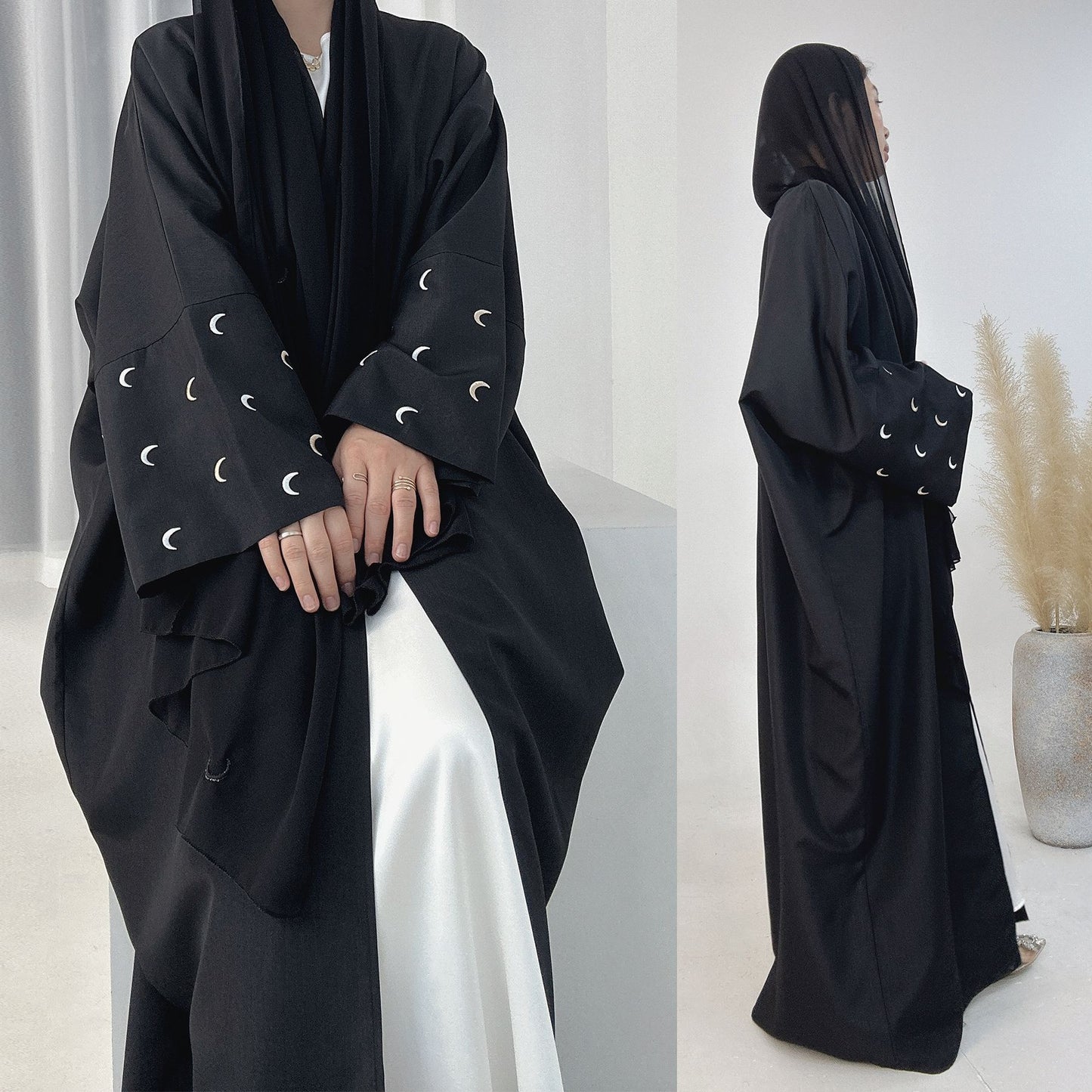 Saudi Embroidered Cardigan Robe Dubai Style