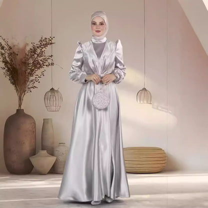 Graceful Satin Long Dress for Elegant Women