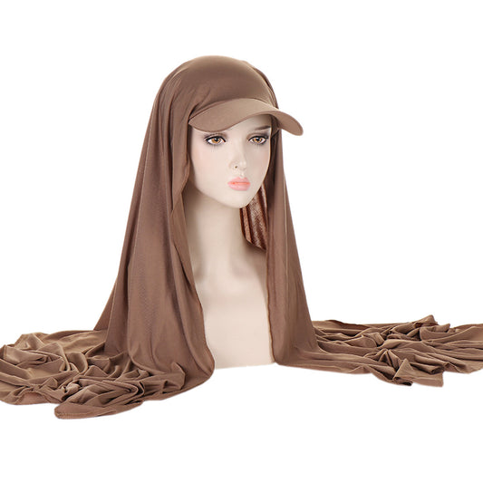 Solid Color Scarf Hat Pullover Women Middle East