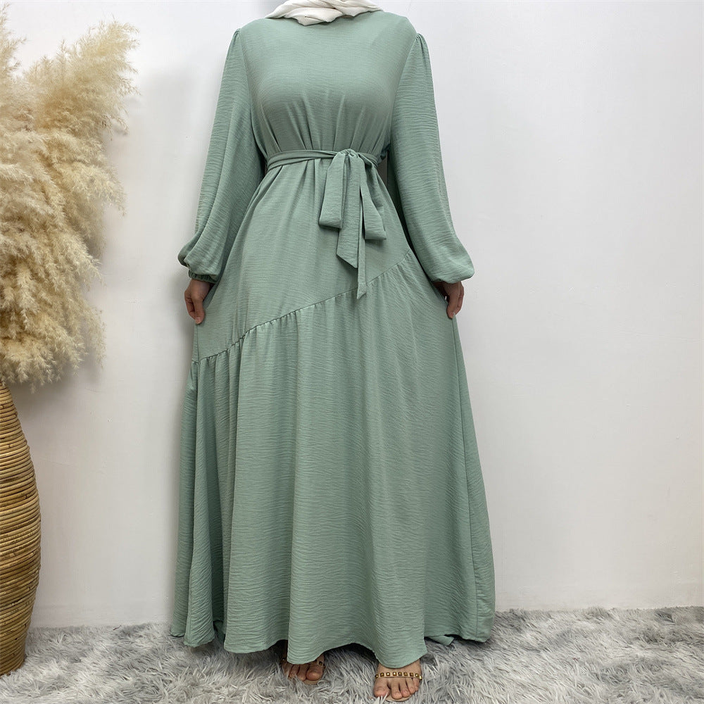 Stitching Swing Solid Color Dress Dubai Women