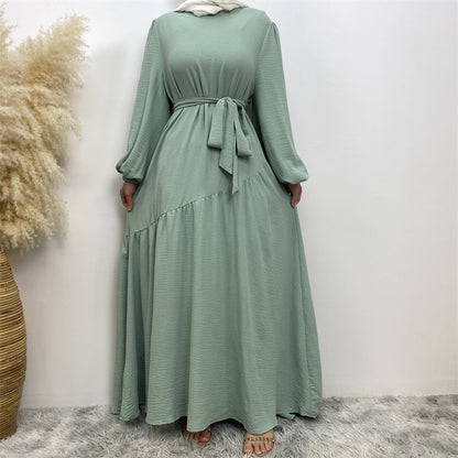 Stitching Swing Solid Color Dress Dubai Women
