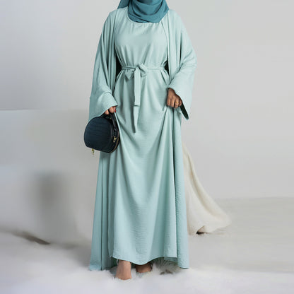 Two-Piece Tie Robe Set in Dubai Modest Wear