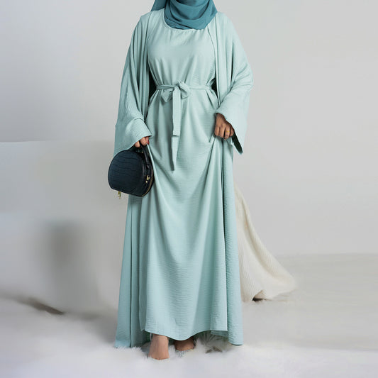 Two-Piece Tie Robe Set in Dubai Modest Wear