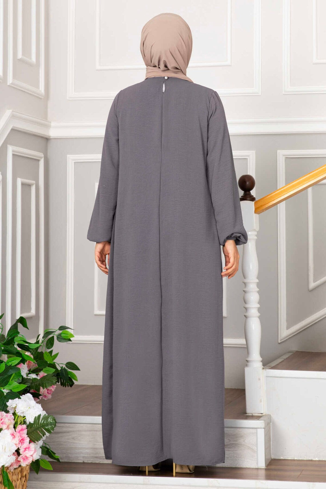 Wrinkle Style Modest Women Dress Dubai