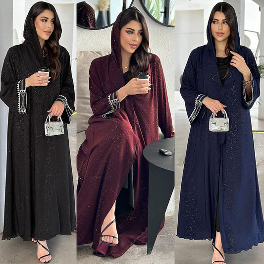 Elegant Modest Women's Arab Abaya Cardigan Robe