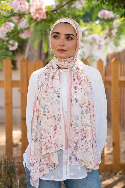 Satin Printed Head Wrap Scarf Elegant Shawl