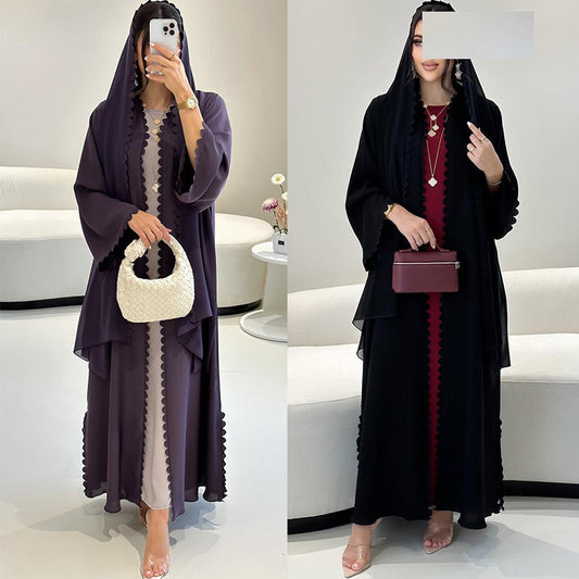 Cardigan with Scarf Dubai Two-Piece Women Set
