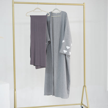 Elegant Dubai Embroidered Cardigan Robe Wear