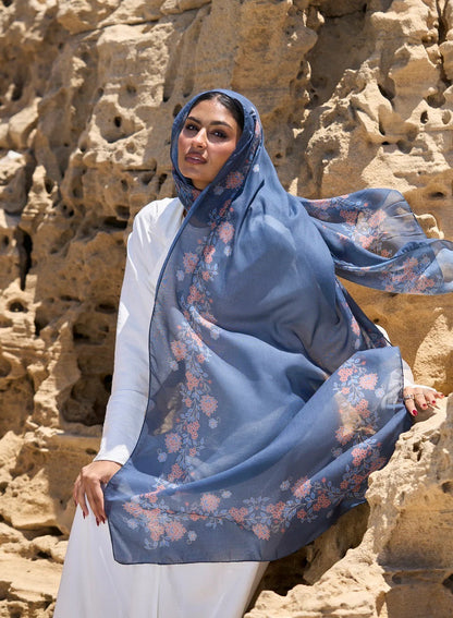 Satin Printed Head Wrap Scarf Elegant Shawl