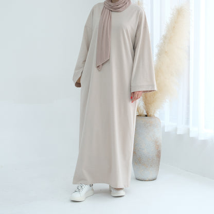 Solid Color Hoodie Dress Dubai Fashion Wear