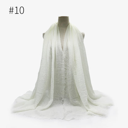 Bubble Plain Soft Cotton Scarf Wrap For Women