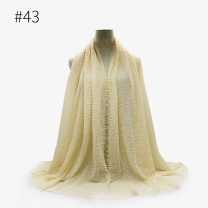 Bubble Plain Soft Cotton Scarf Wrap For Women