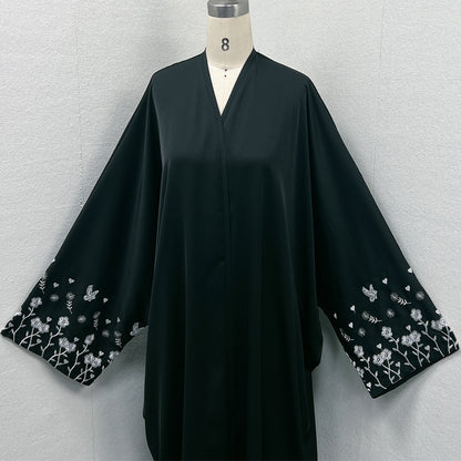 Dubai Embroidered Loose Bat Sleeve Cardigan Robe