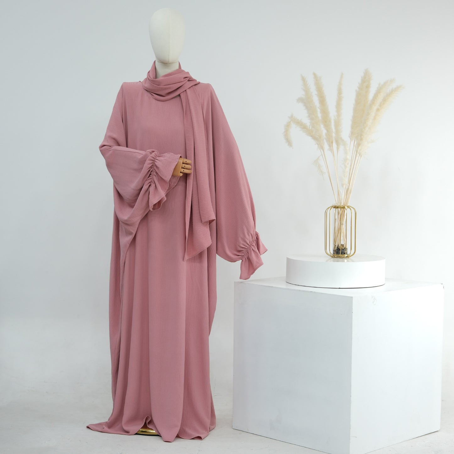 Solid Color Dubai Dress Long Middle East Wear