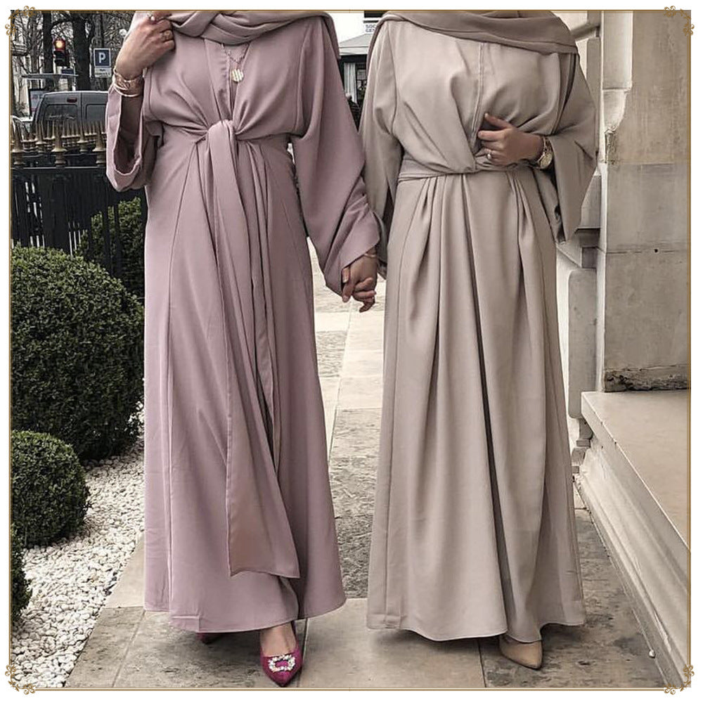 Two-Piece Tie Robe Set in Dubai Modest Wear