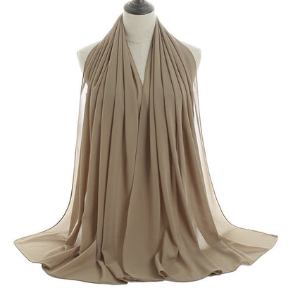 Pearl Chiffon Monochrome Women Scarf
