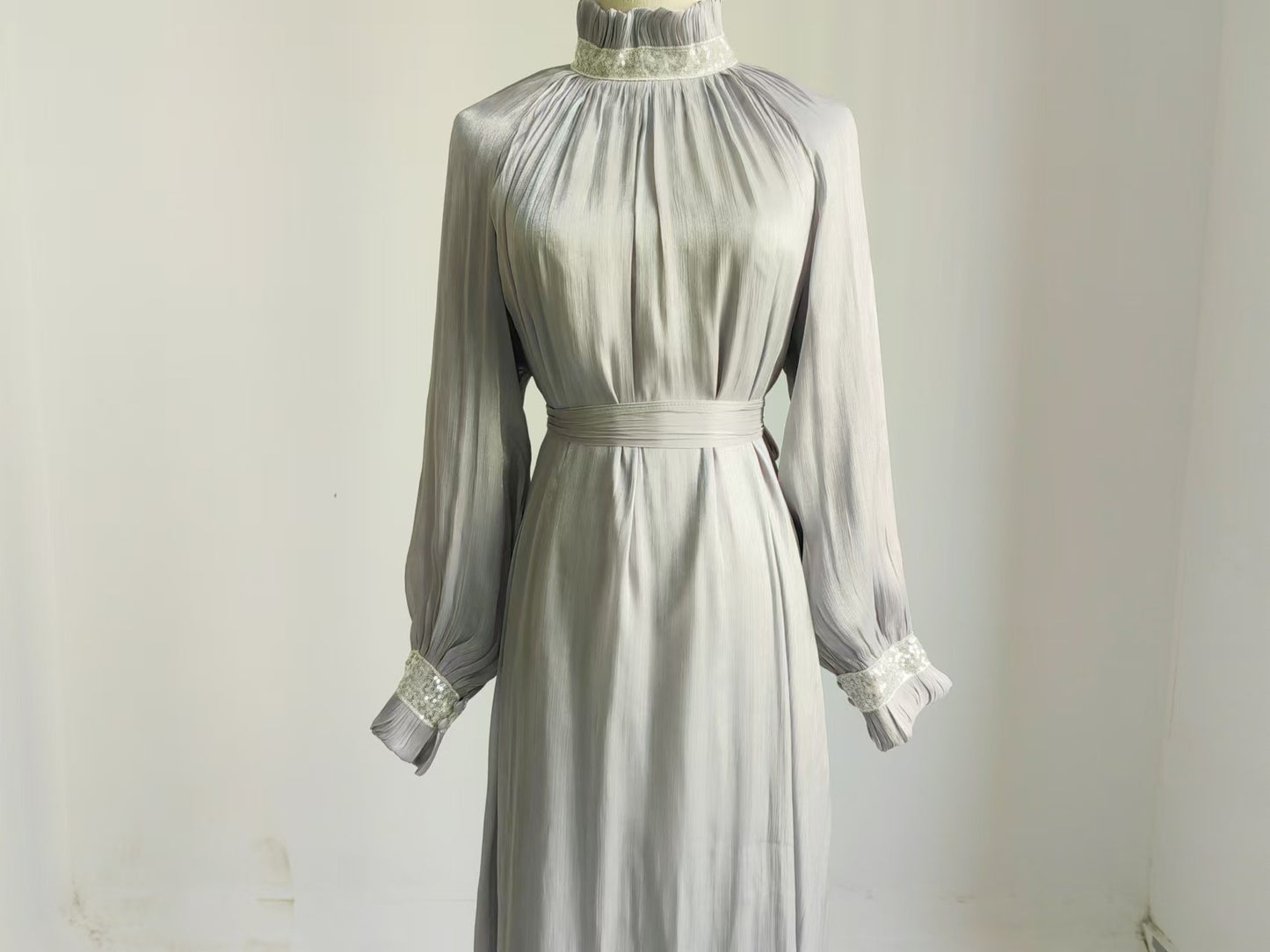 Pure Color Tie Dress Elegant Dubai Turkey