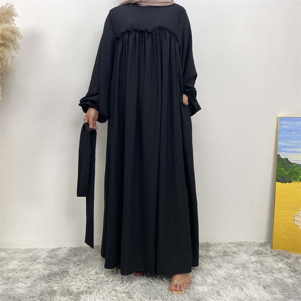 Loose Sleeve Side Pocket Long Dress Dubai