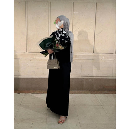 Dubai Embroidered Loose Bat Sleeve Cardigan Robe