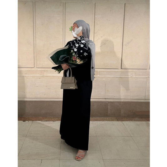 Dubai Embroidered Loose Bat Sleeve Cardigan Robe