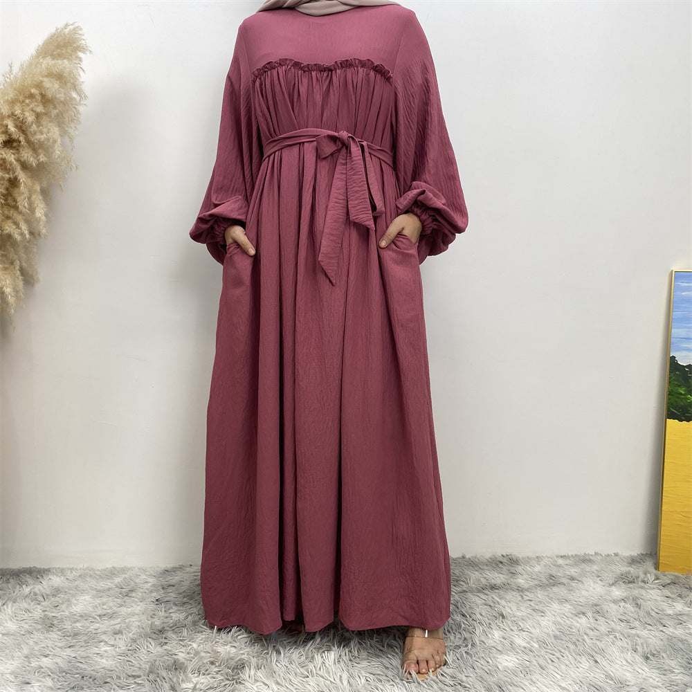 Loose Sleeve Side Pocket Long Dress Dubai