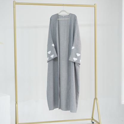 Elegant Dubai Embroidered Cardigan Robe Wear