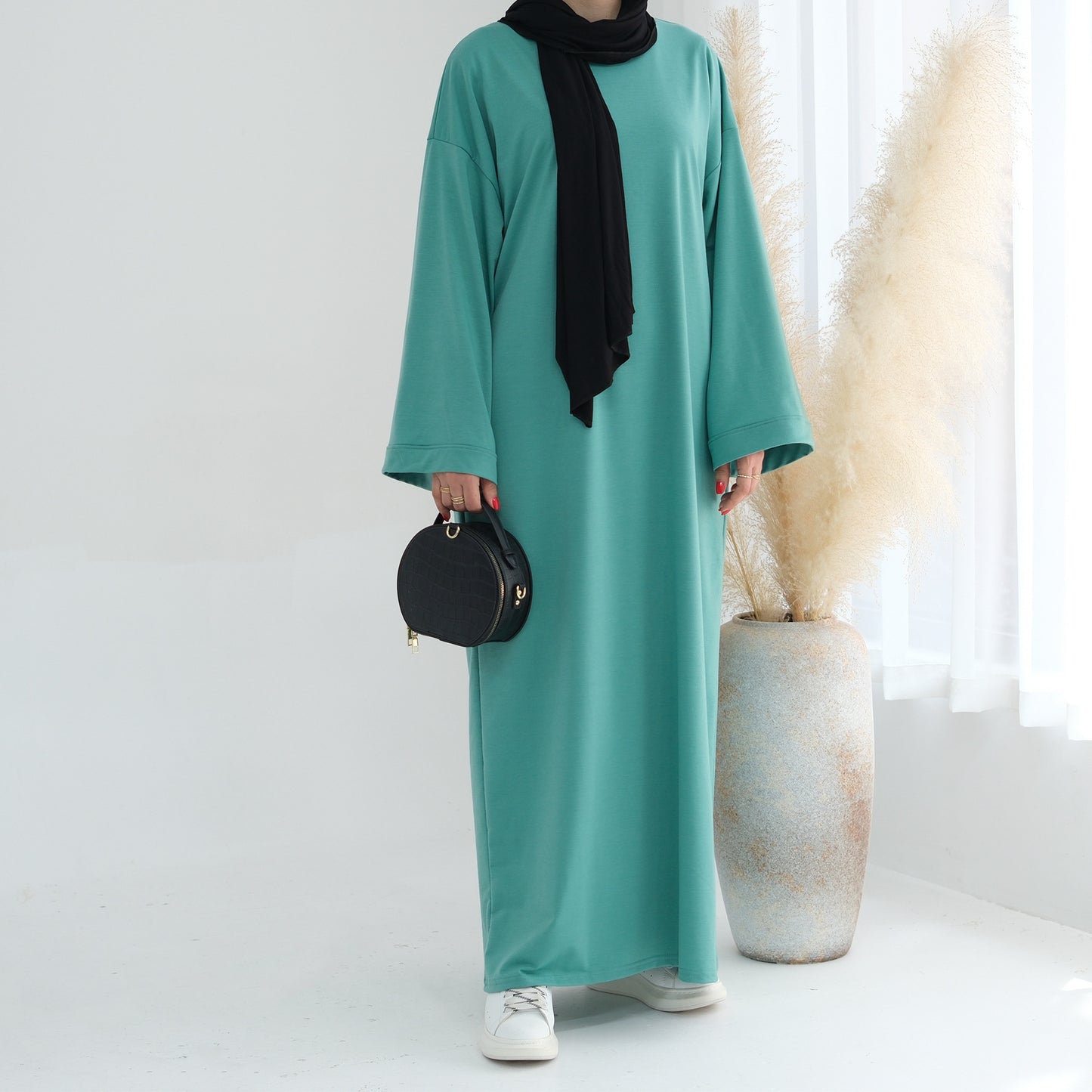 Solid Color Hoodie Dress Dubai Fashion Wear