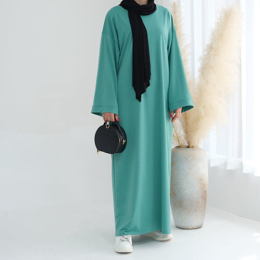 Solid Color Hoodie Dress Dubai Fashion Wear