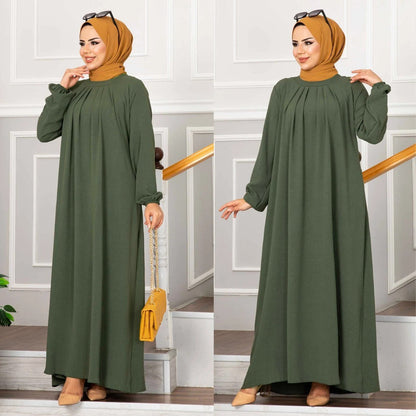 Wrinkle Style Modest Women Dress Dubai