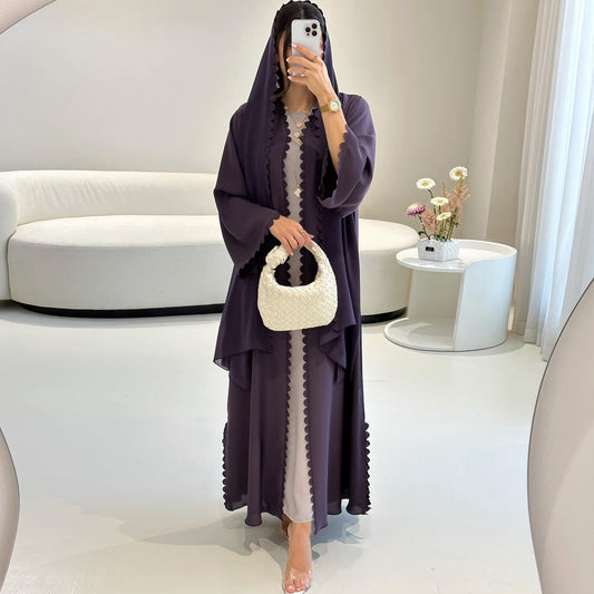 Cardigan with Scarf Dubai Two-Piece Women Set