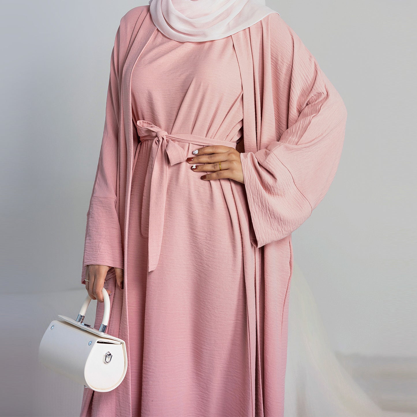 Two-Piece Tie Robe Set in Dubai Modest Wear