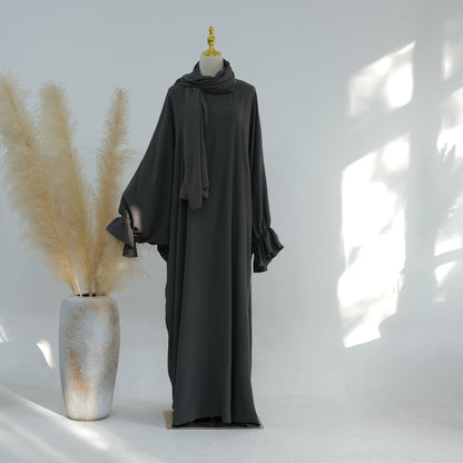 Solid Color Dubai Dress Long Middle East Wear