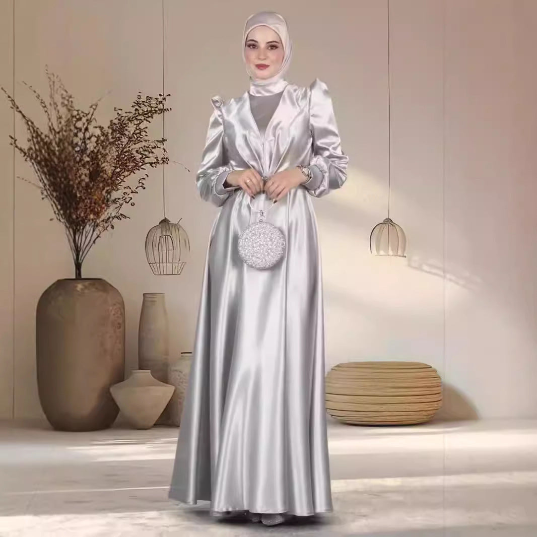 Graceful Satin Long Dress for Elegant Women