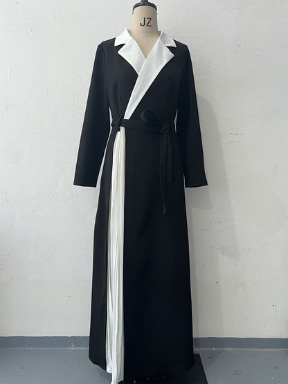 Contrast Pleated Robe Dress Dubai for Women